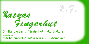matyas fingerhut business card